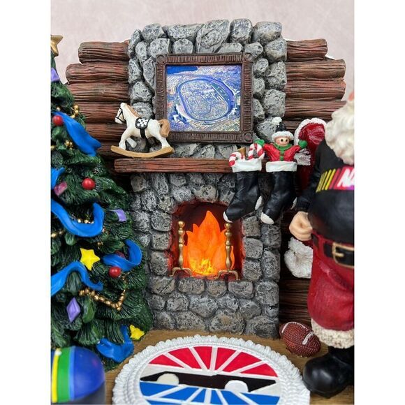 Vintage Christmas NASCAR Santa Figurine Lights Up Lowes Motor Speedway Charlotte - Picture 8 of 12